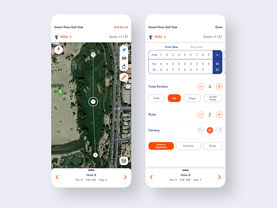 Golf Scorecard & GPS app design golf gps minimal score scorecard sports ui ux
