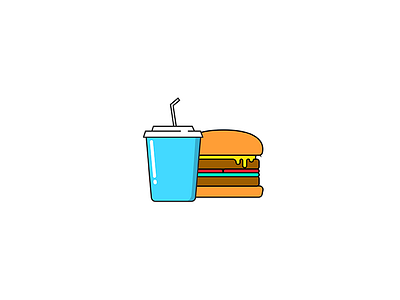 Weliink Illustration n°3 burger drinks food illustration junk soda