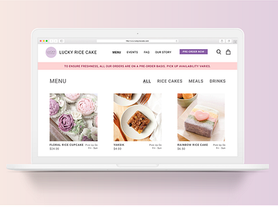 Lucky Rice Cake - Website for a local Korean bakery product design ui design ux ui ux design web design