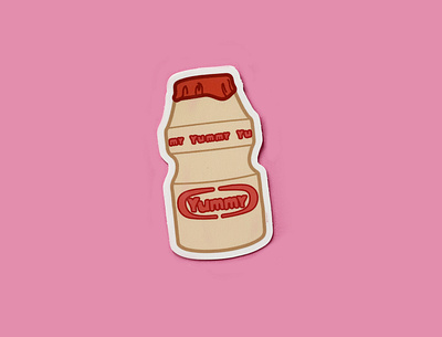 Yummy Yogurt Sticker design drinks flat illustration illustration logo product design vector vector art vector illustration