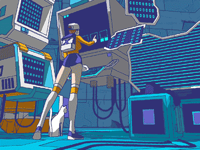 Screens 2d 3d adobe illustrator adobeaftereffects cinema 4d cyberpunk illustration robot vector xhyle