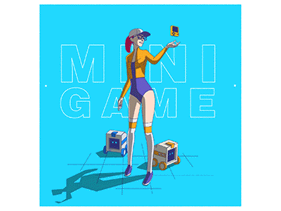 MINI GAME adobe illustrator aftereffects animation cyberpunk gif illustration pop culture vector xhyle