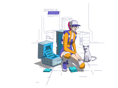 GADGETS 2d adobe illustrator cat cyberpunk design illustration vector videogame xhyle