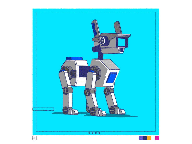 ROBOT-DOG 2d 3d adobe illustrator adobeaftereffects cinema 4d cyberpunk dog robot vector xhyle