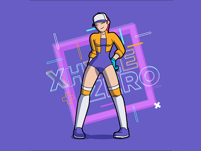 XHYLE IN POSE 2d adobe illustrator cyberpunk design illustration vector xhyle
