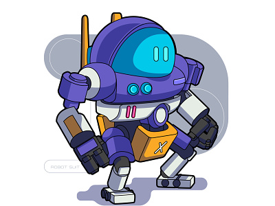 ROBOT SUIT 2d adobe illustrator cyberpunk design illustration robot vector xhyle