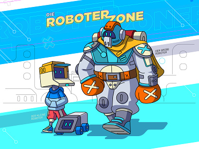 DIE ROBOTERZONE 2d adobe illustrator cyberpunk design font illustration vector xhyle