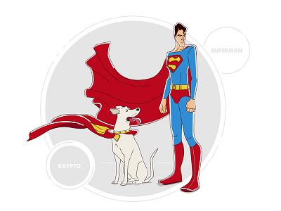 Superman+Crypto adobe illustrator dc comics illustration krypto pop culture superhero superman vector