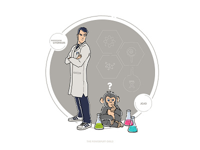 Plutonium+Mojo adobe illustrator animal cartoon network cientific jojo mojo jojo monkey pop culture powerpuff girls utonium vector