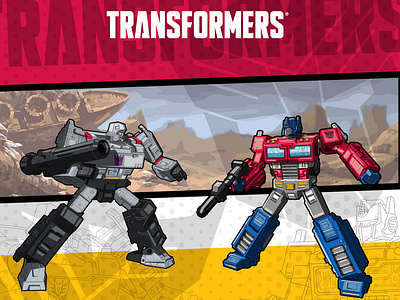 Megatron vs. Optimus 2d 2d character adobe illustrator transformers vector