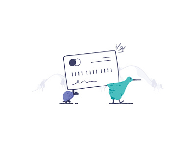 Shopify Payments - New Zealand credit card illustration kiwi bird new zealand payments shopify turtle