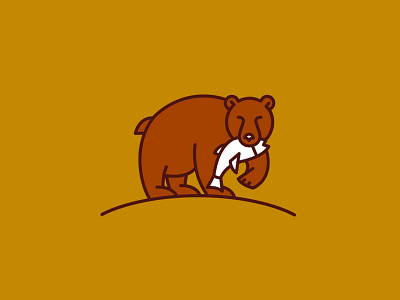 Bear bear fish icon logo