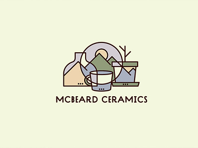 Mcbeard Ceramics ceramics cups dishes logo logotype mountains