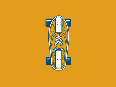 Sneaker longboard gumshoes icon illustration logo logotype long longboard skate sneaker