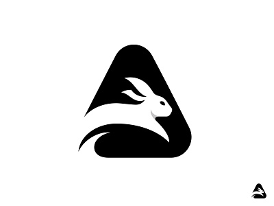 Bunny jump animal bunny logo logotype mark negativespace rabbit