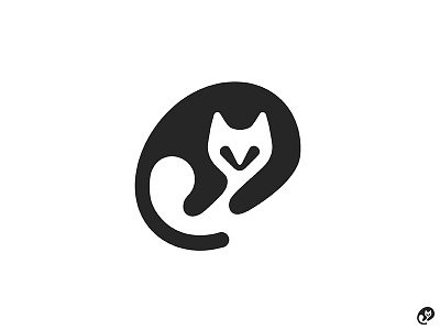 Negative space cat animal cat logo mark nagative space negspace