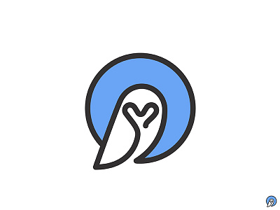 Line owl bird line logo owl