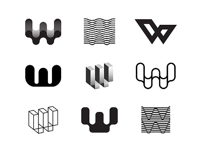 W collection letter logo logotype monogram w