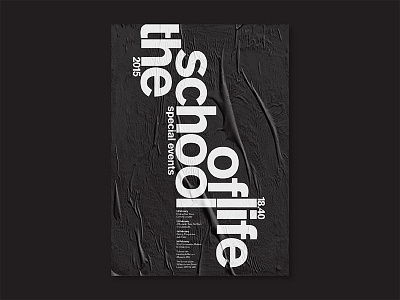 School of life poster akzidenz black fonts poster type typography white