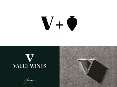 Vault Wines 2d brand branding design identity logo logotype mark monogram type typography wine