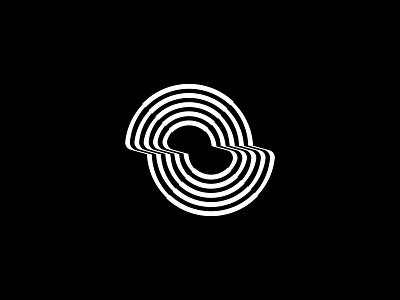 Double circle illusion lines logo logos mark ocean