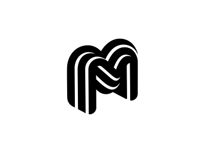 M branding design flexible logo logotype mark minimal monogram typography