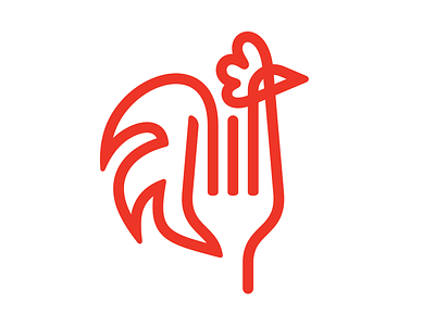 Restaurant logo chicken fork logo rooster