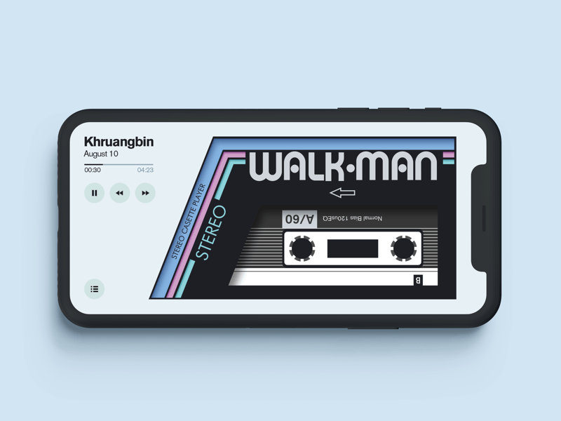 Walkman Music Player UI cassette interface music player retro tape ui vintage walkman