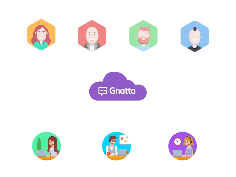 Gnatta connects your customers and your operators animation connect customers gnatta operators