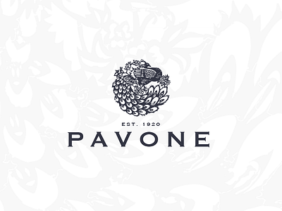 Pavone 2.0 alternate artwork brand hotel logo peacock texture