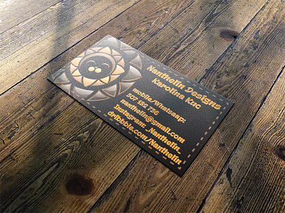 Nanthelin Designs Bc black business card cat cute logo smiling sun vector vector logo