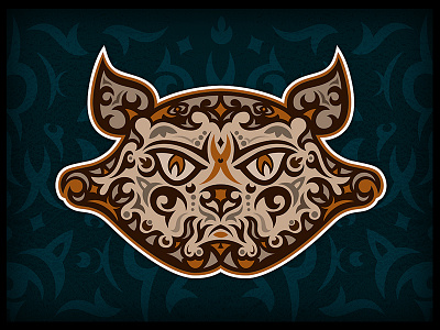 Cat Mask cat details native shape tribal vector