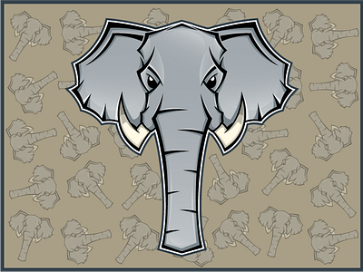 Elefanto animal elephant highlights muscle shadows vector