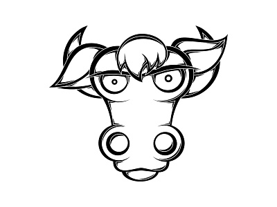 Cow logo animal black burger business cow krowa logo mad vector white