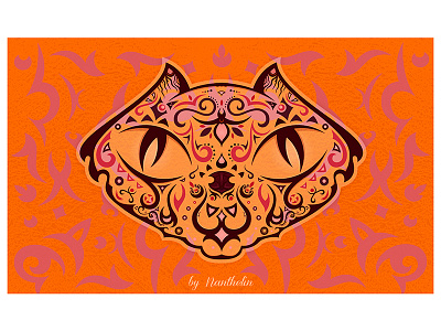 Big Eyes BG big cat eyes illustration orange shapes tribal vector