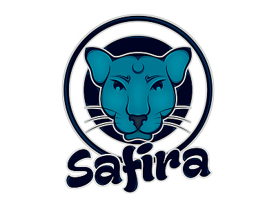 Safira animal awesome branding cat clean logo panther sticker typography vector wild wild animal