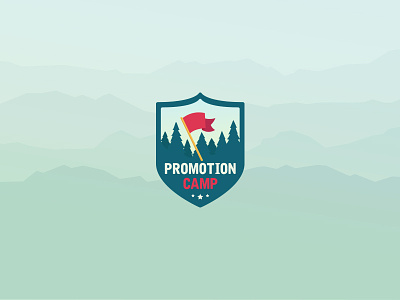 Promotion Camp Logo animation brand branding camp day flat identity landing page night promotion