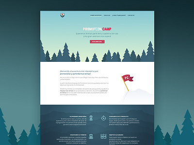 Promotion Camp Web animation brand branding camp day flat identity landing page night promotion