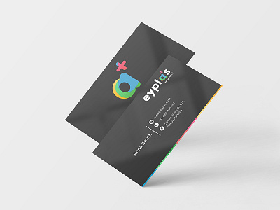 Business cards for Eyplas brand branding bussiness card cards color colorful creative gradient identity logo stationary visual identity