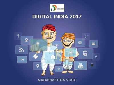 Digital India 2017 branding creative concept design digital advertising digital illustration flat illustration inspiration