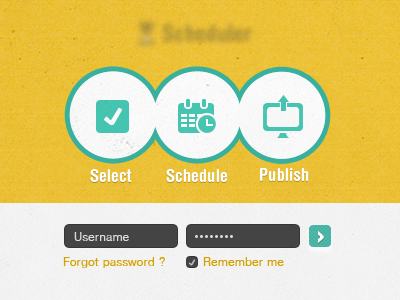 Application Login Page application login password publish remember schedule select ui