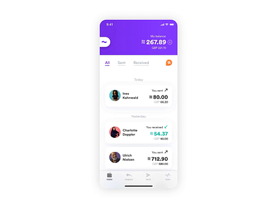 Calibra — Sending Money animation app bank banking bitcoin blockchain crypto cryptocurrency facebook finance interaction interface libra mobile motion product ui ux wallet