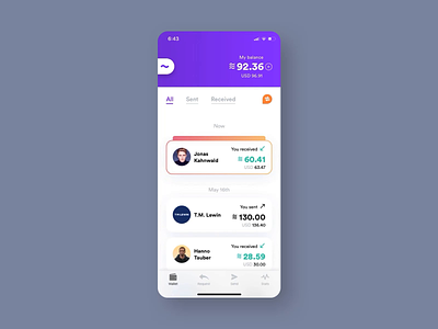 Calibra — Receiving Money app banking crypto cryptocurrency interaction libra product ui ux