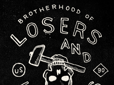 Losers blksmith handmade herocollective illustration lettering shirt smith tshirt type typography vintage