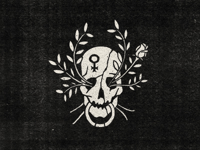 Olde 02 blksmith floral icon logo skull texture