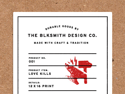 Blk Co. Label blksmith label stamp