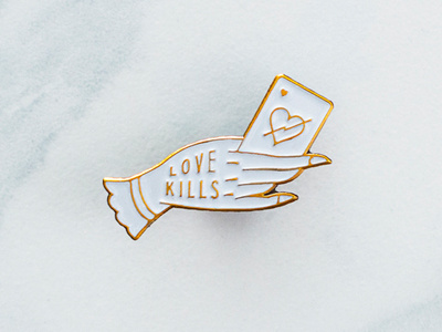 Love Kills Pin blksmith enamel hand illustration logo pin