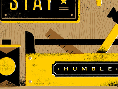 Humble blksmith illustration poster print smith texture tools type