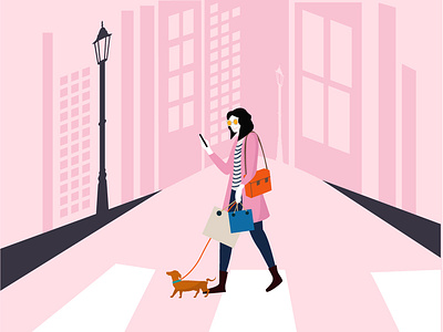 Pink dog fashion illustraton iphone phone pink puppies socialmedia texing