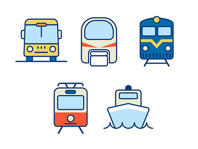 Seattle Public Transportation Icons app figma icon public transport transportation ui vector